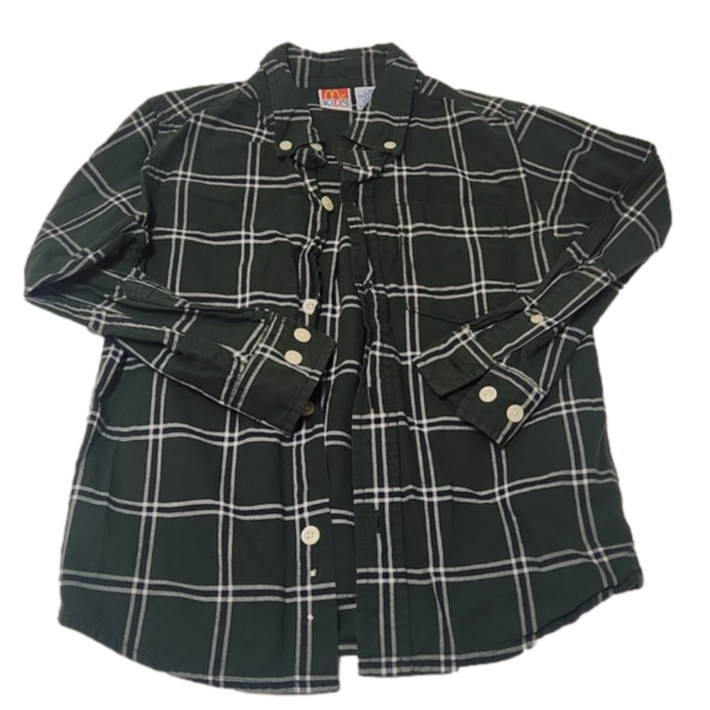 Vintage McKids green plaid buttondown, size 5